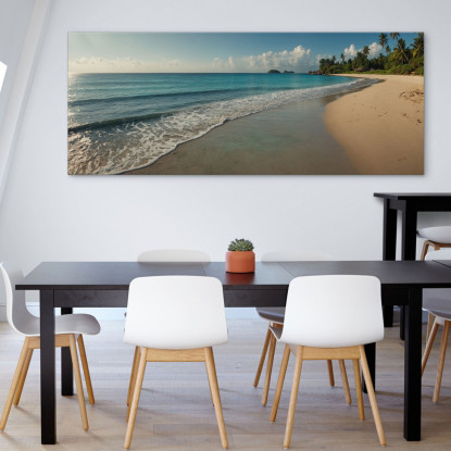 Quadro Paesaggio Mare Spiaggia Tropicale Con Onde Calme E Cielo Limpido seal19 quadro stampato su tela