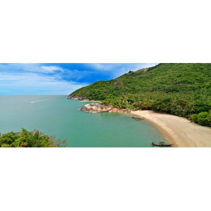 Quadro Paesaggio Mare Vista Di Koh Phangan Con Spiaggia Tranquilla E Colline Verdi seal26 quadro stampato su tela