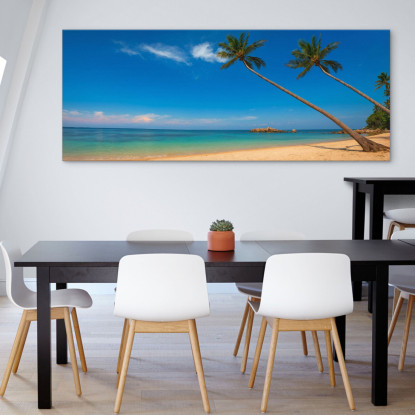 Quadro Paesaggio Mare Spiagge Tropicali Con Palme Mare Azzurro E Cielo Limpido seal33 quadro stampato su tela