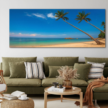 Quadro Paesaggio Mare Spiagge Tropicali Con Palme Mare Azzurro E Cielo Limpido seal33 quadro stampato su tela