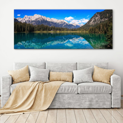 Quadro Montagne Montagne Innevate Che Perforano Le Nebbie Con Cime Frastagliate E Strutture Rocciose quadro stampato su tela