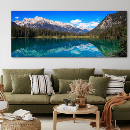 Mountains Painting Snow-Capped Mountains Piercing The Mists With Jagged Peaks And Rocky Structures canvas print