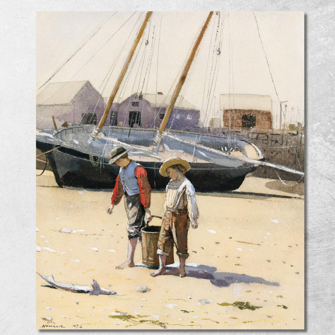Un Cesto Di Vongole Winslow Homer quadro stampato su tela