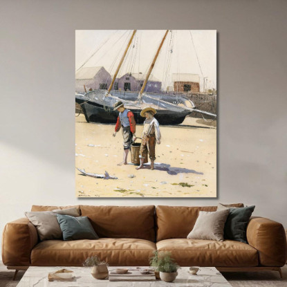 Un Cesto Di Vongole Winslow Homer quadro stampato su tela