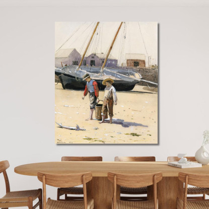 Un Cesto Di Vongole Winslow Homer quadro stampato su tela