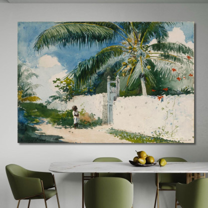 Un Jardín En Nasáu Winslow Homer cuadro en lienzo