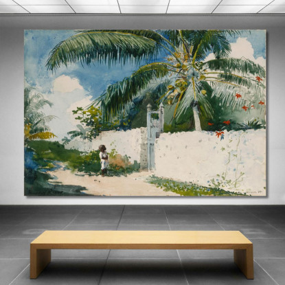 Un Jardín En Nasáu Winslow Homer cuadro en lienzo