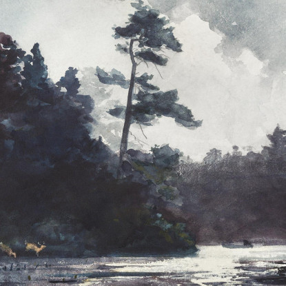 Lago Adirondack Winslow Homer quadro stampato su tela