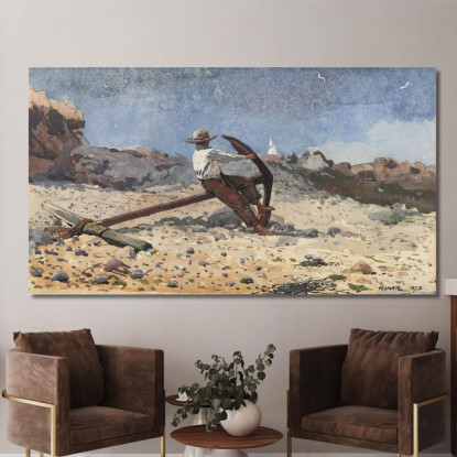 Boy With Anchor Winslow Homer canvas print