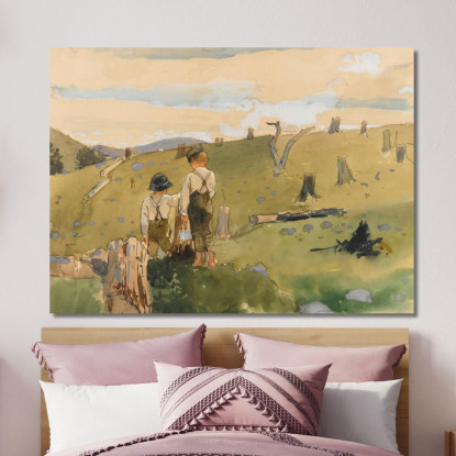 Ragazzi Su Una Collina Winslow Homer quadro stampato su tela