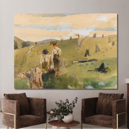 Ragazzi Su Una Collina Winslow Homer quadro stampato su tela