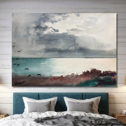 La Tempesta Che Si Infrange Sulla Costa Del Maine Winslow Homer quadro stampato su tela