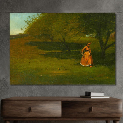 Giocatore Di Croquet Winslow Homer quadro stampato su tela