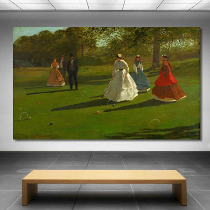 Giocatori Di Croquet Winslow Homer quadro stampato su tela