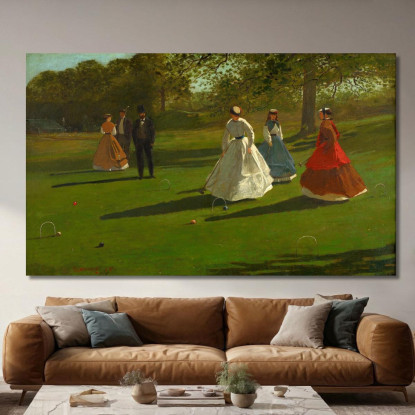 Giocatori Di Croquet Winslow Homer quadro stampato su tela