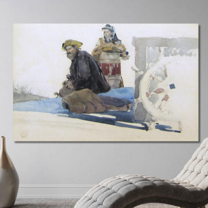 Passeggeri Del Ponte Winslow Homer quadro stampato su tela