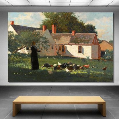 Scena Del Cortile Winslow Homer quadro stampato su tela
