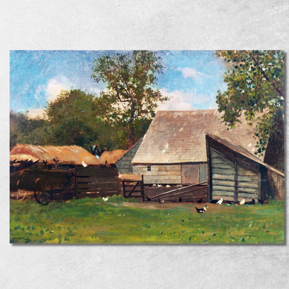 Aia Con Anatre E Galline Winslow Homer quadro stampato su tela