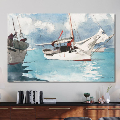 Fischerboote Key West Winslow Homer drucken auf leinwand