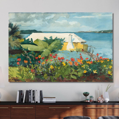 Flower Garden And Bungalow Bermuda Winslow Homer canvas print