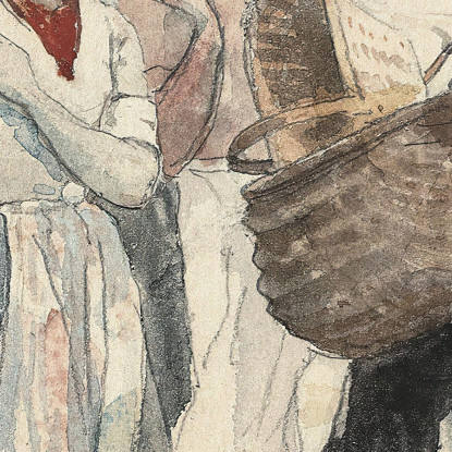 Quattro Pescivendole Sulla Spiaggia Winslow Homer quadro stampato su tela