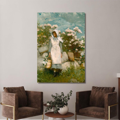 Fille Et Laurier Winslow Homer tableau impression sur toile