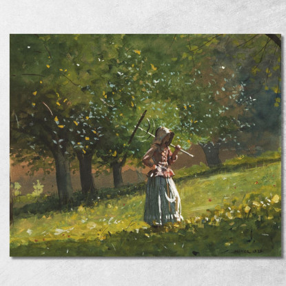 Girl With Hay Rake Winslow Homer canvas print