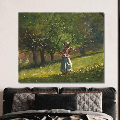 Fille Avec Râteau À Foin Winslow Homer tableau impression sur toile
