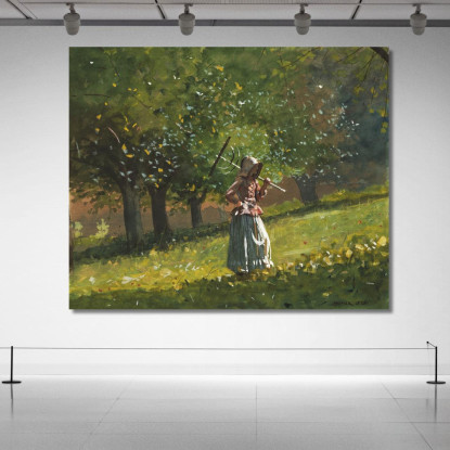 Chica Con Rastrillo De Heno Winslow Homer cuadro en lienzo