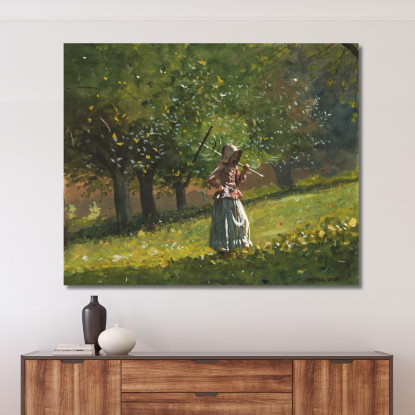 Chica Con Rastrillo De Heno Winslow Homer cuadro en lienzo