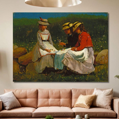 Niñas En Un Paisaje Winslow Homer cuadro en lienzo