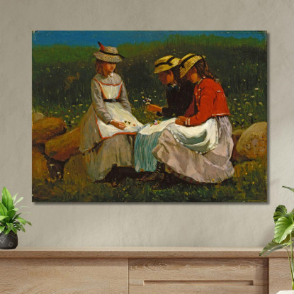 Niñas En Un Paisaje Winslow Homer cuadro en lienzo