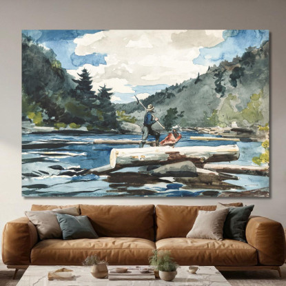 Exploitation Forestière De La Rivière Hudson Winslow Homer tableau impression sur toile