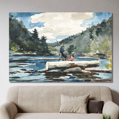 Exploitation Forestière De La Rivière Hudson Winslow Homer tableau impression sur toile