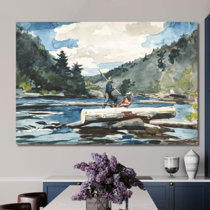 Registrazione Del Fiume Hudson Winslow Homer quadro stampato su tela