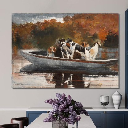 Hunting Dogs In Boat Waiting For The Start Winslow Homer canvas print