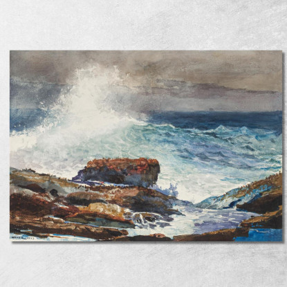 Marea Entrante Scarboro Maine Winslow Homer quadro stampato su tela