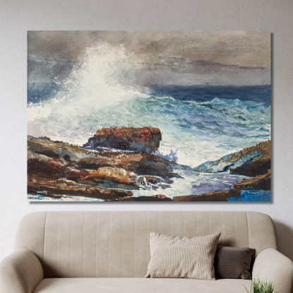 Marée Montante Scarboro Maine Winslow Homer tableau impression sur toile