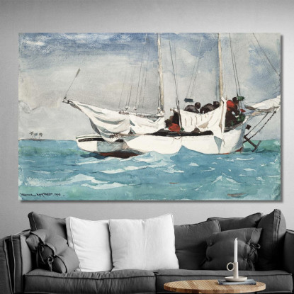 Key West: Anker Schleppen Winslow Homer drucken auf leinwand