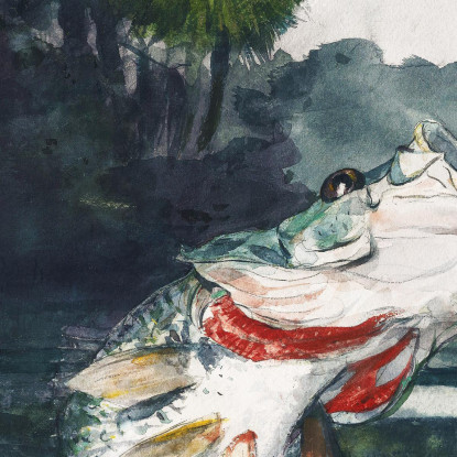 Life-Size Black Bass Winslow Homer canvas print