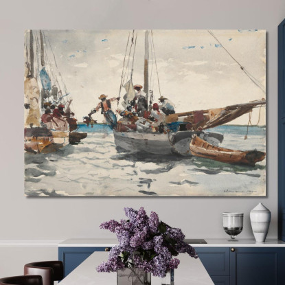 Scène De MarchéﾠNassau Winslow Homer tableau impression sur toile
