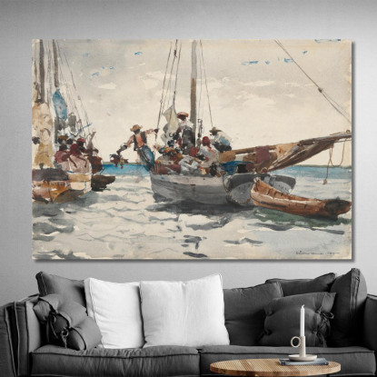 Scène De MarchéﾠNassau Winslow Homer tableau impression sur toile