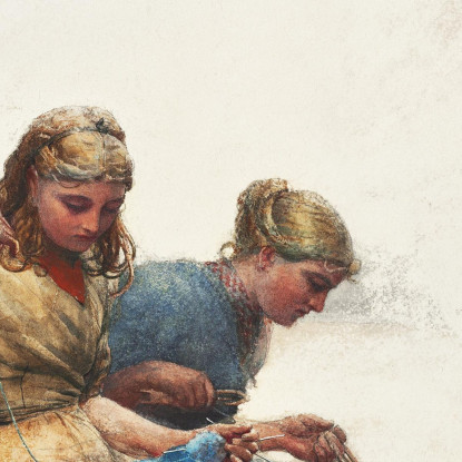 Remendando Las Redes Winslow Homer cuadro en lienzo