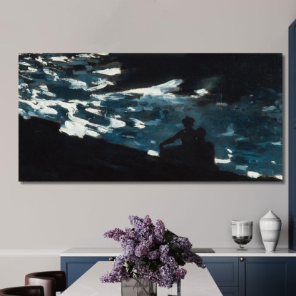 Clair De Lune Sur L'Eau Winslow Homer tableau impression sur toile