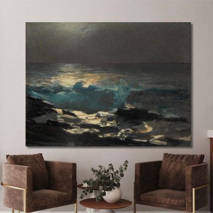 Moonlight Wood Island Light Winslow Homer canvas print