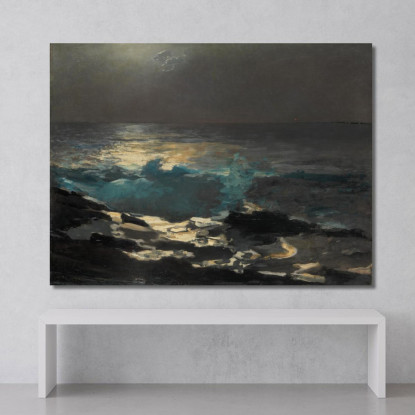 Moonlight Wood Island Light Winslow Homer canvas print