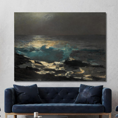 Lampada Da Isola In Legno Al Chiaro Di Luna Winslow Homer quadro stampato su tela
