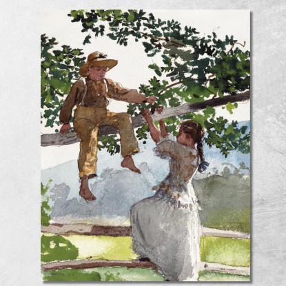 Auf Dem Zaun Winslow Homer drucken auf leinwand