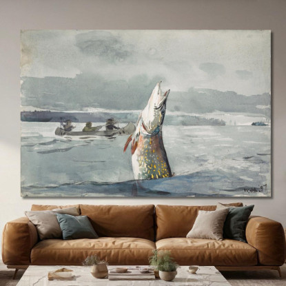 Hechtsee St. John Ouananiche Angeln Winslow Homer drucken auf leinwand