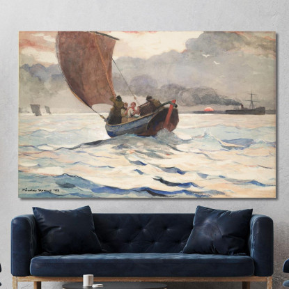 Bateaux De Pêche De Retour Winslow Homer tableau impression sur toile